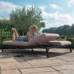 Maze - Outdoor Fabric Allure Double Sunlounger - Taupe