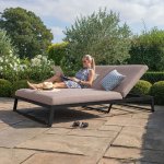 Maze - Outdoor Fabric Allure Double Sunlounger - Taupe