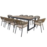 Maze Rope Bali 10 Seat Rectangular Extending Dining Set