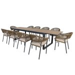 Maze Rope Bali 10 Seat Rectangular Extending Dining Set