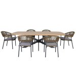 Maze Rope Bali 6 Seat Oval Dining Set