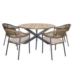 Maze Rope Bali 4 Seat Round Dining Set