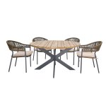 Maze Rope Bali 4 Seat Round Dining Set