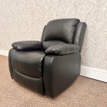 Barcelona Reclining Armchair - Black Leather