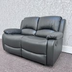 Barcelona Reclining 2 Seat Sofa - Grey Leather