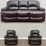 Barcelona Reclining 3+1+1 Sofa Set - Brown Leather