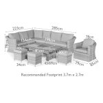 Maze Oxford Deluxe Corner Dining Set With Armchair And Rising Table