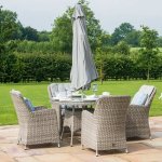 Maze Oxford 4 Seat Round Dining Set With Venice Chairs