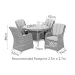 Maze Winchester 4 Seat Round Dining Set With Venice Chairs