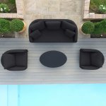 Maze - Outdoor Ambition 3 Seat Sofa Set - Charcoal