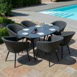 Maze - Outdoor Ambition 6 Seat Oval Dining Set - Charcoal