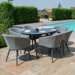 Maze - Outdoor Ambition 6 Seat Oval Dining Set - Flanelle