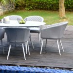 Maze - Outdoor Ambition 6 Seat Oval Dining Set - Lead Chine