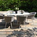 Maze - Outdoor Ambition 6 Seat Oval Dining Set - Lead Chine