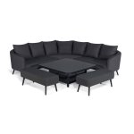 Maze - Outdoor Ambition Square Corner Sofa Dining Set With Rising Table - Charcoal