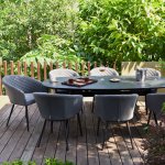 Maze - Outdoor Ambition 8 Seat Oval Dining Set - Flanelle