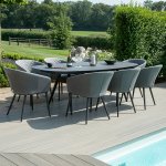 Maze - Outdoor Ambition 8 Seat Oval Dining Set - Flanelle