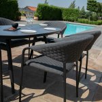 Maze - Outdoor Pebble 6 Seat Oval Dining Set  - Charcoal