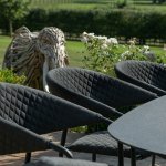 Maze - Outdoor Pebble 8 Seat Oval Dining Set  - Charcoal