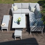 Maze - Outdoor Pulse Rectangle Corner Dining Set With Rising Table - Lead Chine