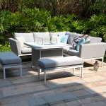 Maze - Outdoor Pulse Square Corner Dining Set With Fire Pit -  Lead Chine