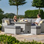 Maze Ascot Rectangular Corner Dining Set - With Rising Table & Weatherproof Cushions