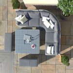 Maze Ascot Deluxe Corner Dining Set - With Rising Table, Ice Bucket & Weatherproof Cushions