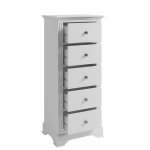 Bletchley White Bedroom 5 Drawer Narrow Chest