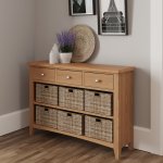 Garton Oak Dining & Occasional 3 Drawer 6 Basket Unit