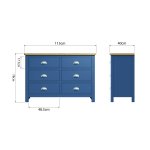 Ranby Blue Bedroom 6 Drawer Chest