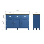 Ranby Blue Dining & Occasional 3 Door Sideboard