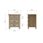 Haxby Oak Bedroom Extra Large Bedside Cabinet