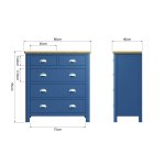 Ranby Blue Bedroom 2 Over 3 Chest