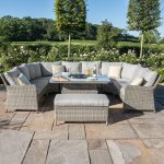 Maze Oxford Royal U Shaped Dining Set with Fire Pit