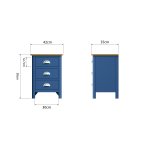 Ranby Blue Bedroom Large Bedside Cabinet