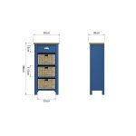 Ranby  Blue Dining & Occasional 1 Drawer 3 Basket Unit