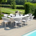 Maze - Outdoor Pebble 8 Seat Oval Dining Set  - Lead Chine