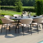 Maze - Outdoor Pebble 8 Seat Oval Dining Set  - Taupe