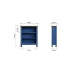 Ranby Blue Dining & Occasional Small Wide Bookcase