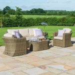 Maze Winchester 3 Seater Sofa Set With Firepit Coffee Table