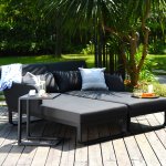 Maze - Outdoor Fabric Unity Double Sunlounger - Charcoal