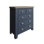 Haxby Oak Painted Bedroom 2 Over 3 Chest - Blue