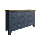 Haxby Oak Painted Bedroom 6 Drawer Chest - Blue