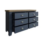 Haxby Oak Painted Bedroom 6 Drawer Chest - Blue