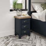 Haxby Oak Painted Bedroom Bedside Cabinet - Blue