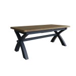 Haxby Painted Dining & Occasional 2.0m Cross Leg Dining Table - Blue