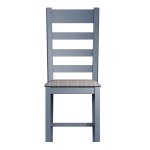 Pair of HO Painted Dining Slatted Dining Chair Grey Check - Blue