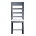 Pair of HO Painted Dining Slatted Dining Chair Natural Check - Blue