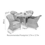 Maze Oxford 4 Seat Round Dining Set With Heritage Chairs