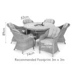 Maze Oxford 6 Seat Round Ice Bucket Dining Set With Heritage Chairs